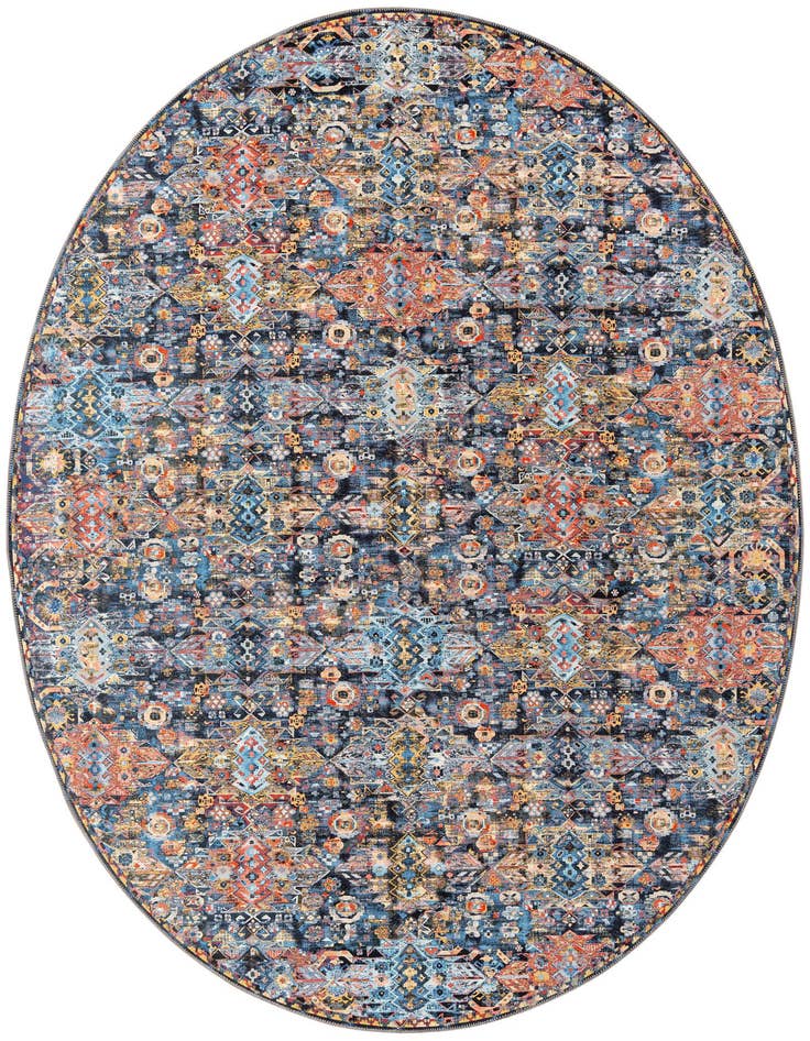 Detail image of 7' 7 x 10' 6 Washable Timeless Oval Rug