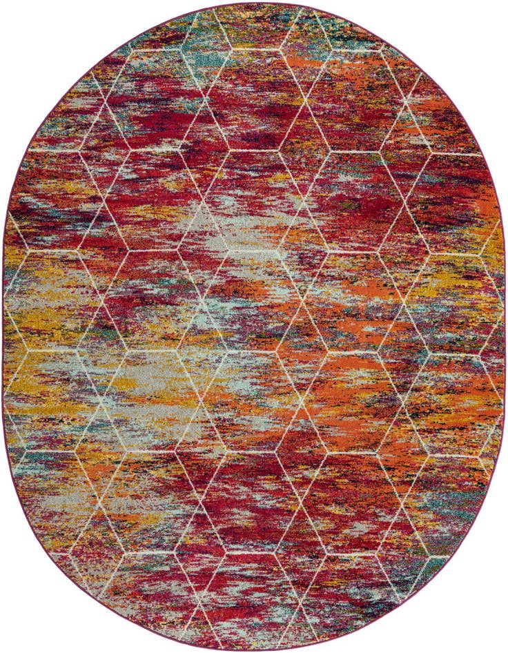 Detail image of 7' 10 x 10' Trellis Frieze Oval Rug