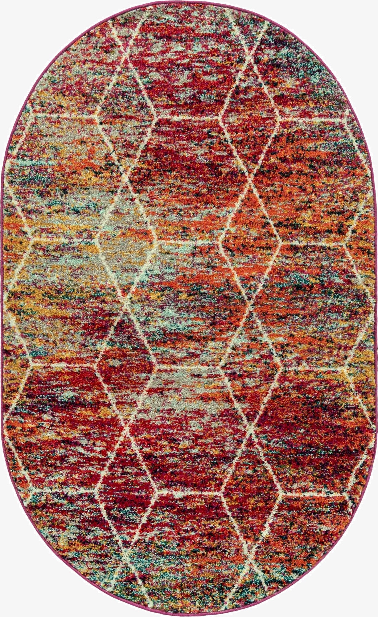 Primary image 3' x 5' 3 Trellis Frieze Oval Rug