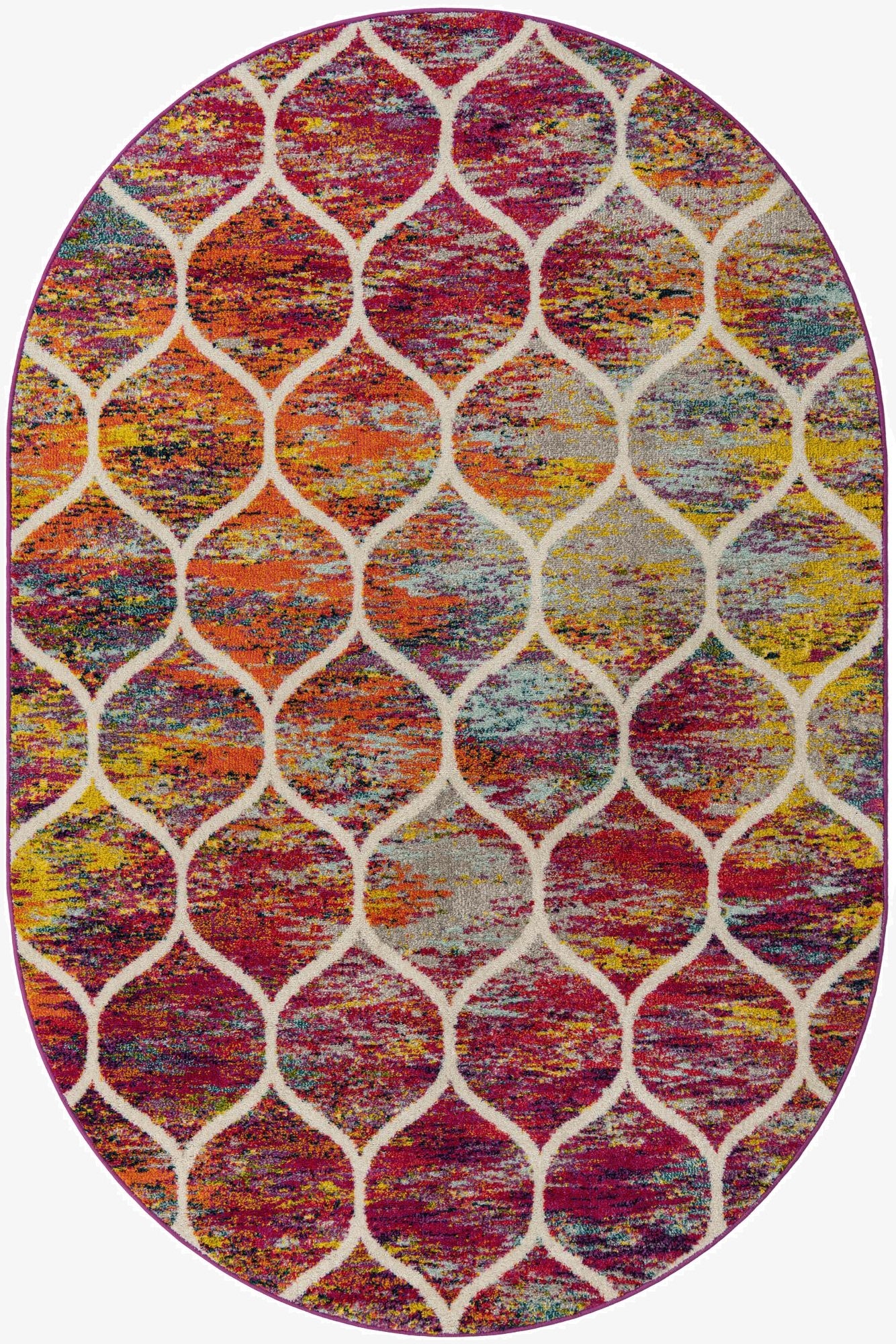6' x 9' Trellis Frieze Oval Rug