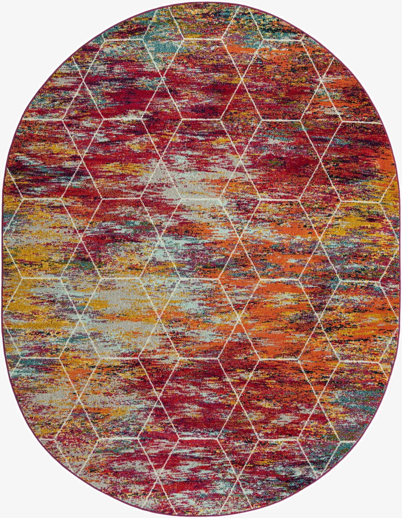 7' 10 x 10' Trellis Frieze Oval Rug