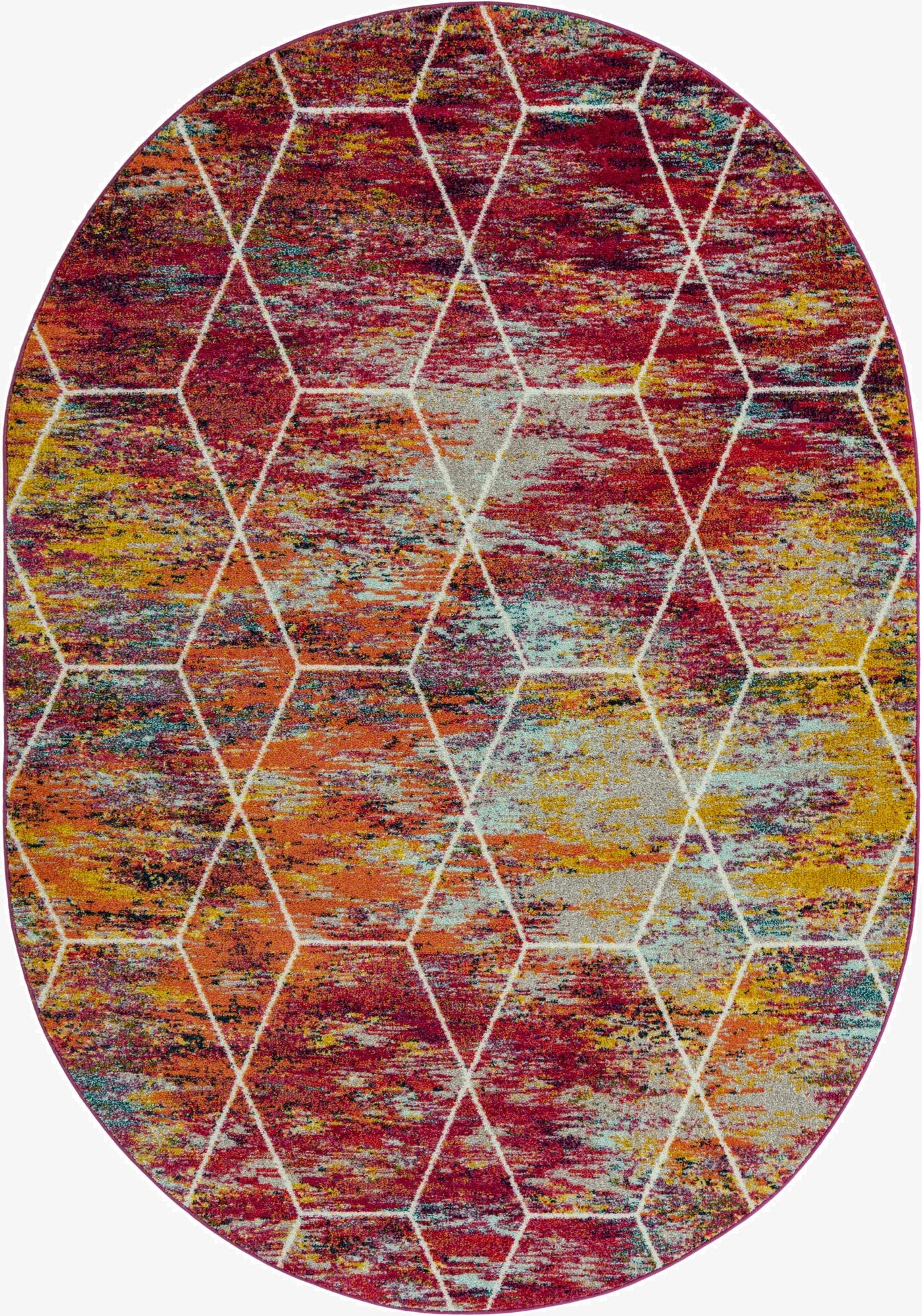 Primary image 7' x 10' Trellis Frieze Oval Rug