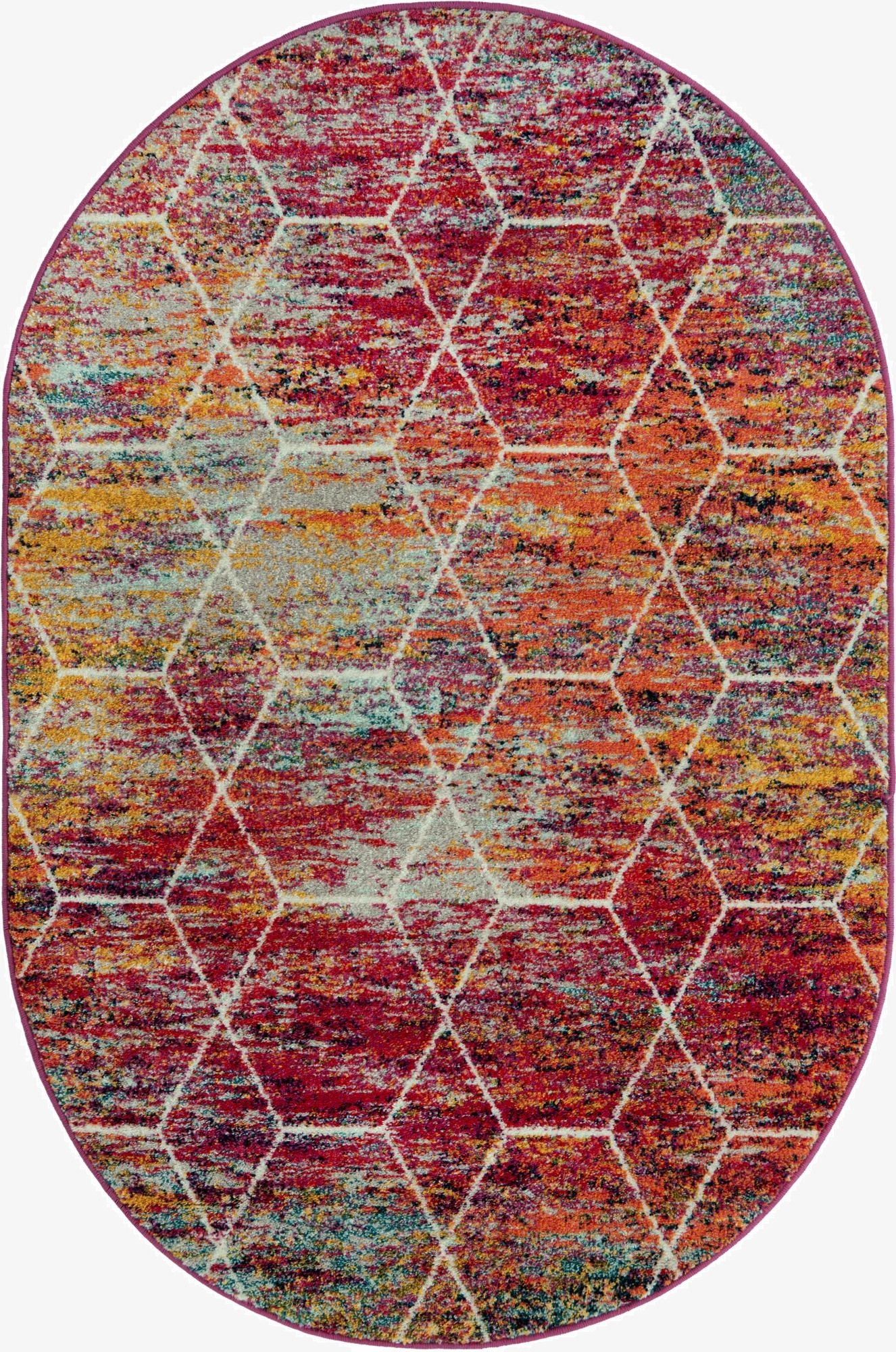 Primary image 4' x 6' Trellis Frieze Oval Rug
