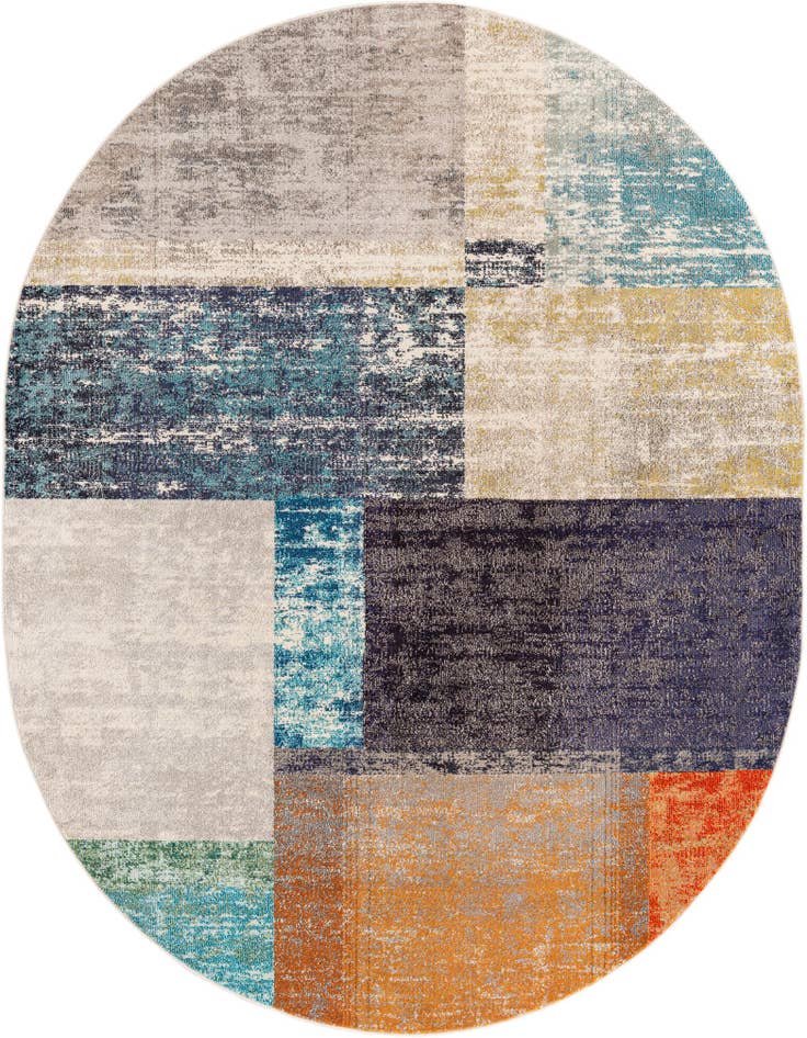 Detail image of 7' 10 x 10' Washable Vivid Oval Rug