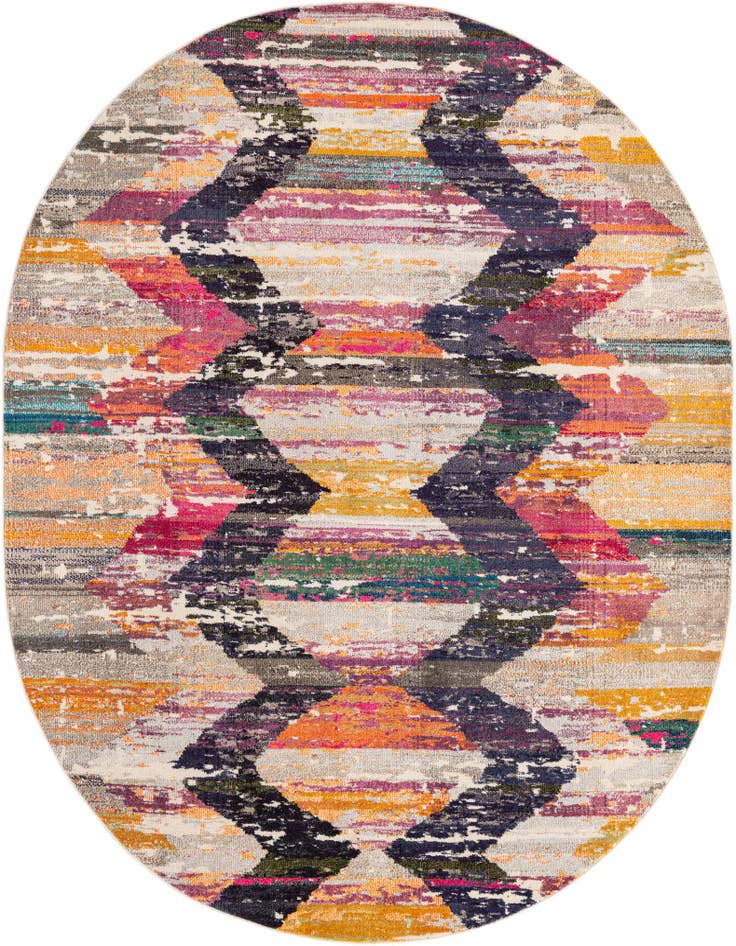 Detail image of 7' 10 x 10' Washable Vivid Oval Rug