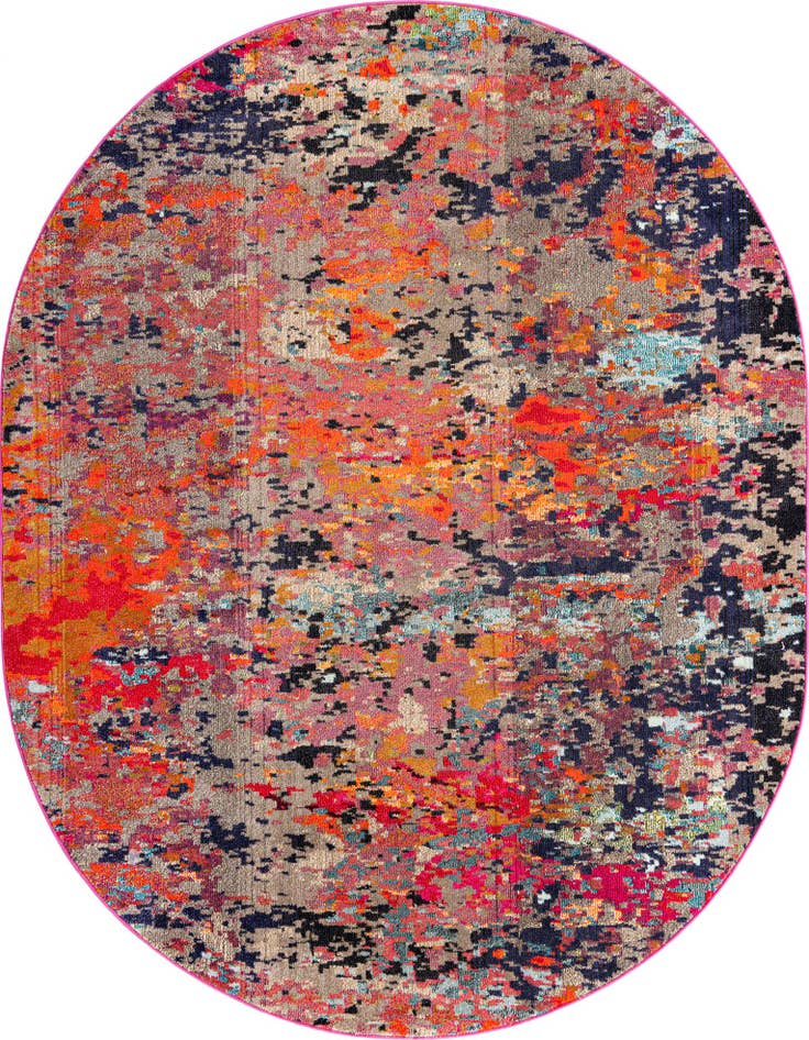 Detail image of 7' 10 x 10' Washable Vivid Oval Rug