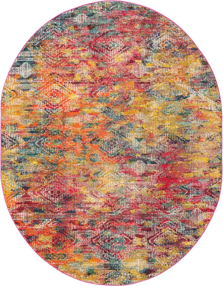 Detail image of 7' 10 x 10' Washable Vivid Oval Rug