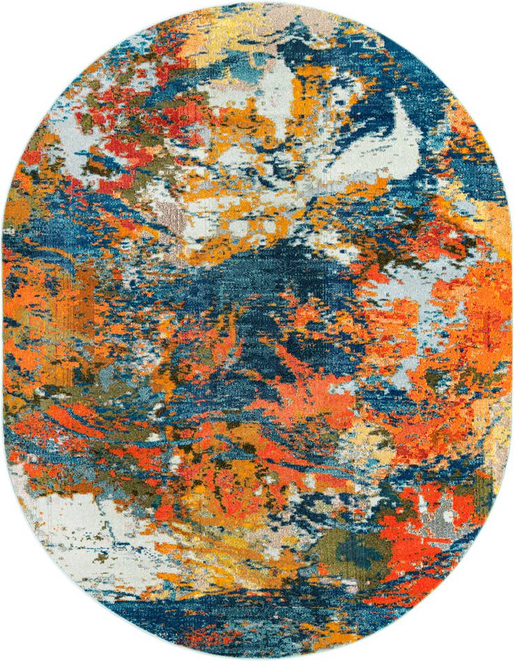 Detail image of 7' 10 x 10' Washable Vivid Oval Rug