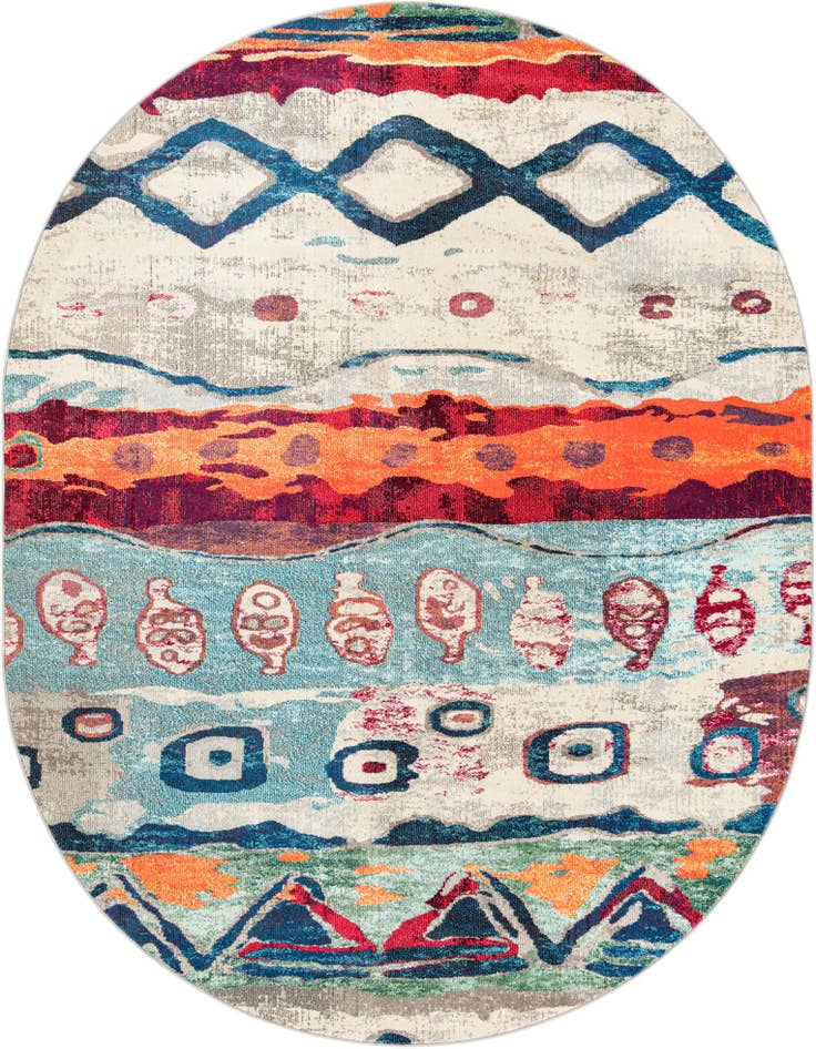 Detail image of 7' 10 x 10' Washable Vivid Oval Rug
