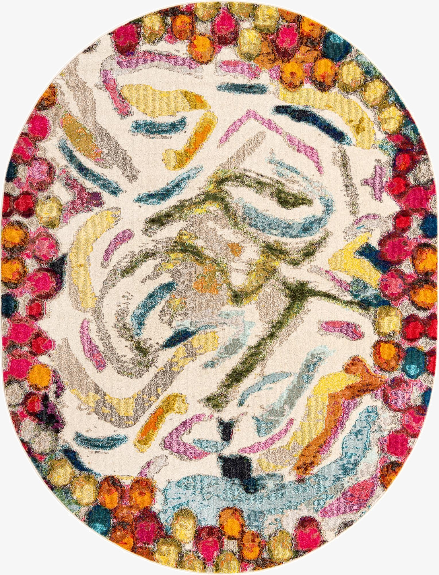 7' 10 x 10'  Washable Vivid Oval Rug