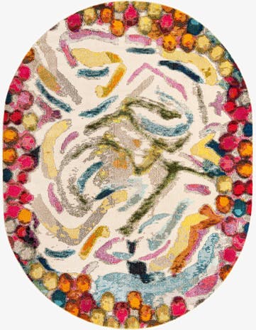 Washable Vivid Oval Rug