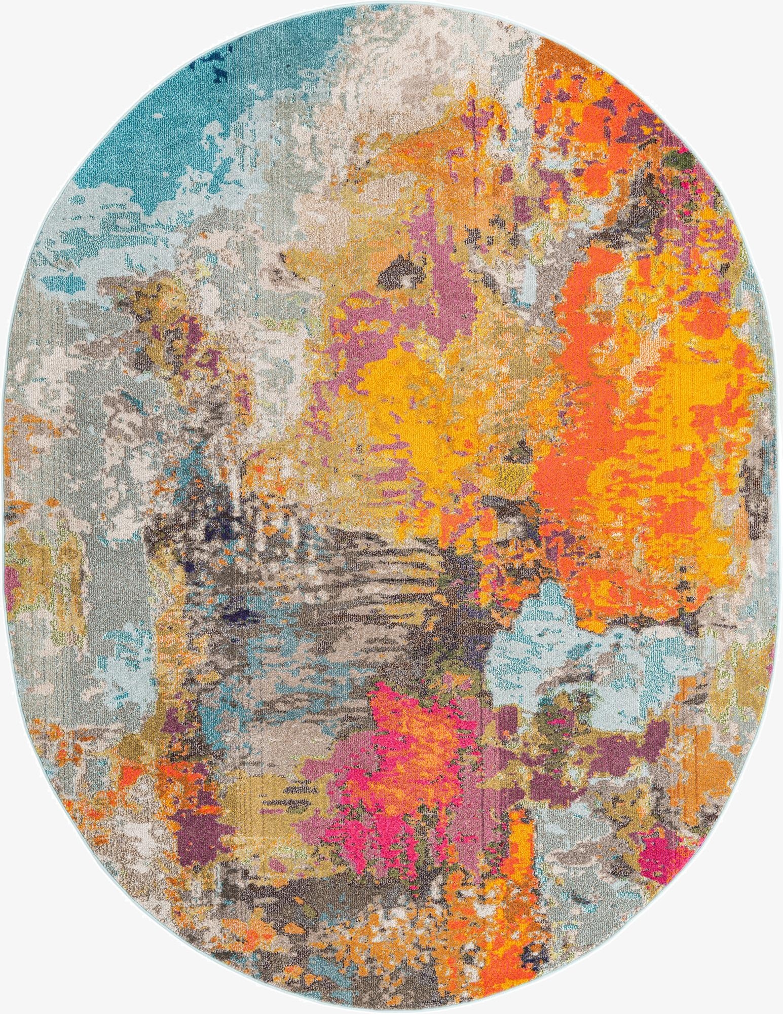 7' 10 x 10'  Washable Vivid Oval Rug