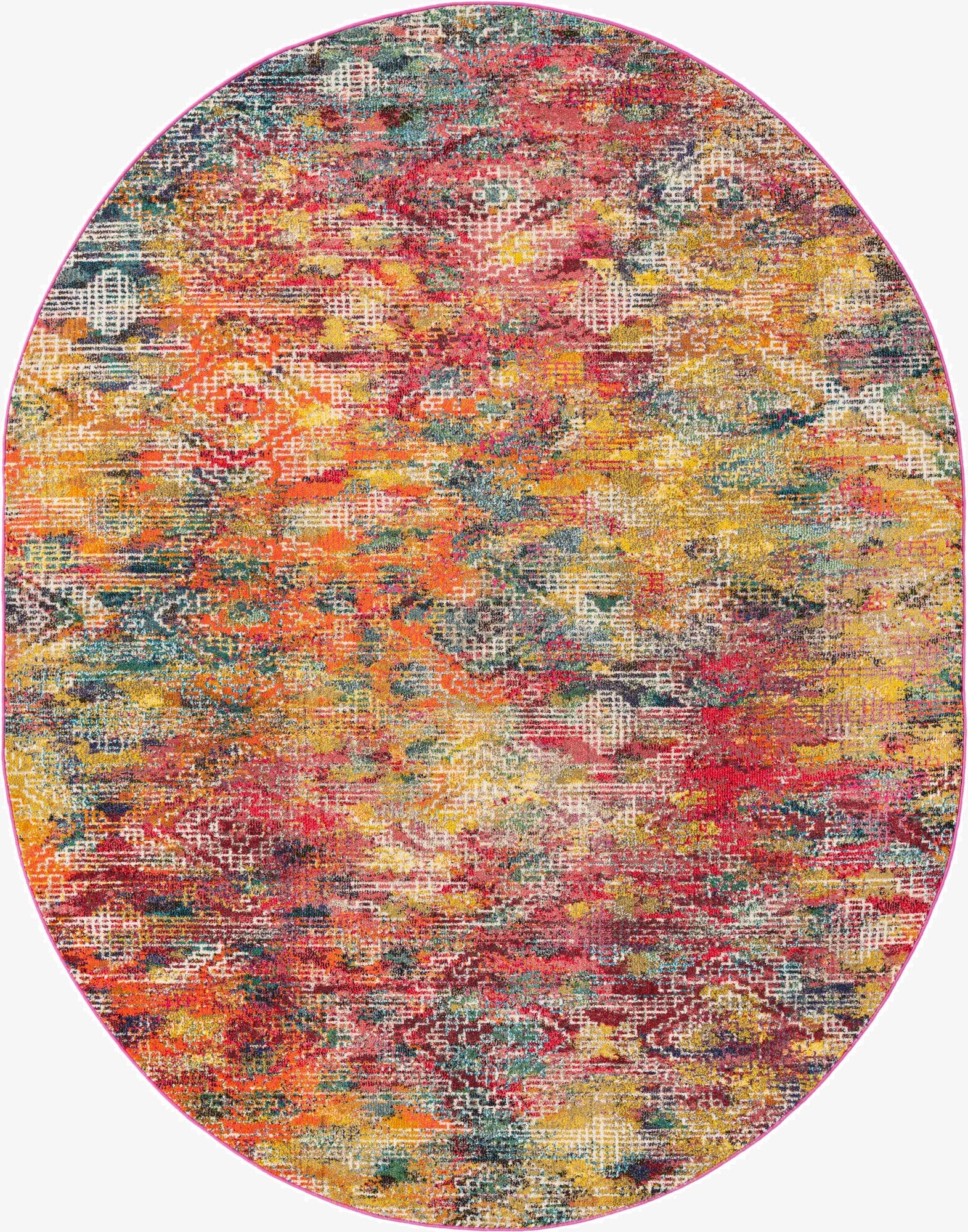 7' 10 x 10'  Washable Vivid Oval Rug