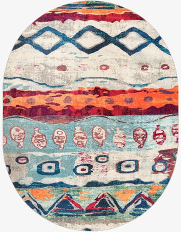 Washable Vivid Oval Rug