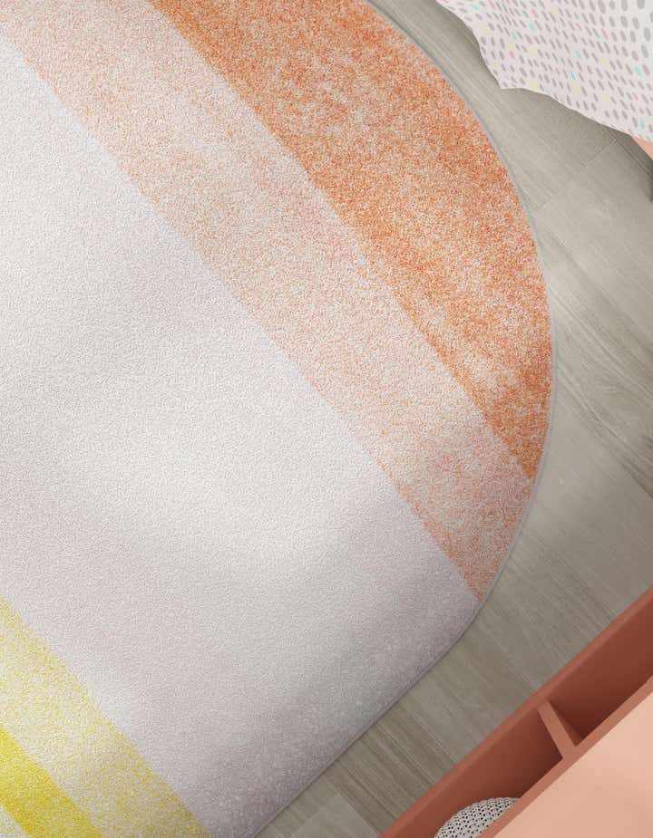 5' 3 x 8' Rainbow Stripes Whimsy Kids Oval Rug