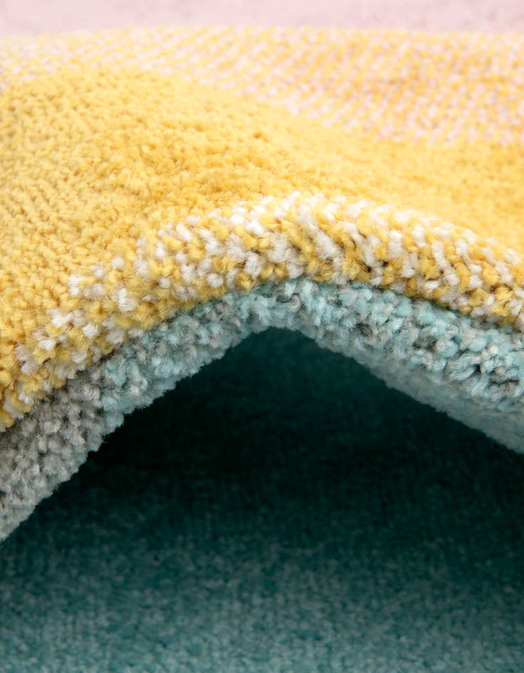 Detail image of 5' 3 x 8' Rainbow Stripes Whimsy Kids Oval Rug