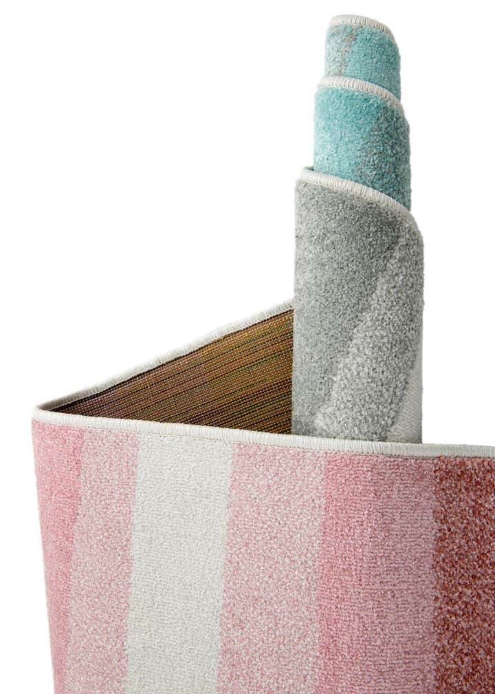 5' 3 x 8' Rainbow Stripes Whimsy Kids Oval Rug