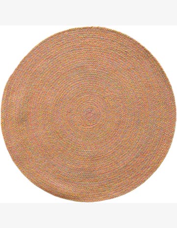Multi Pink Hand Braided Eco Verse Washable Indoor / Outdoor Round Rug