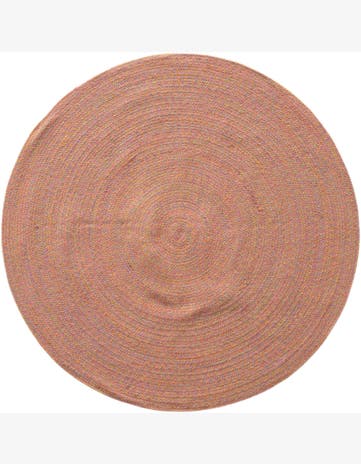 Multi Pink Hand Braided Eco Verse Washable Indoor / Outdoor Round Rug