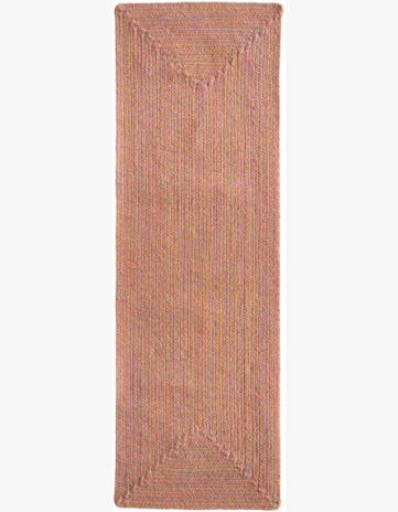 Multi Pink Hand Braided Eco Verse Washable Indoor / Outdoor Runner Rug