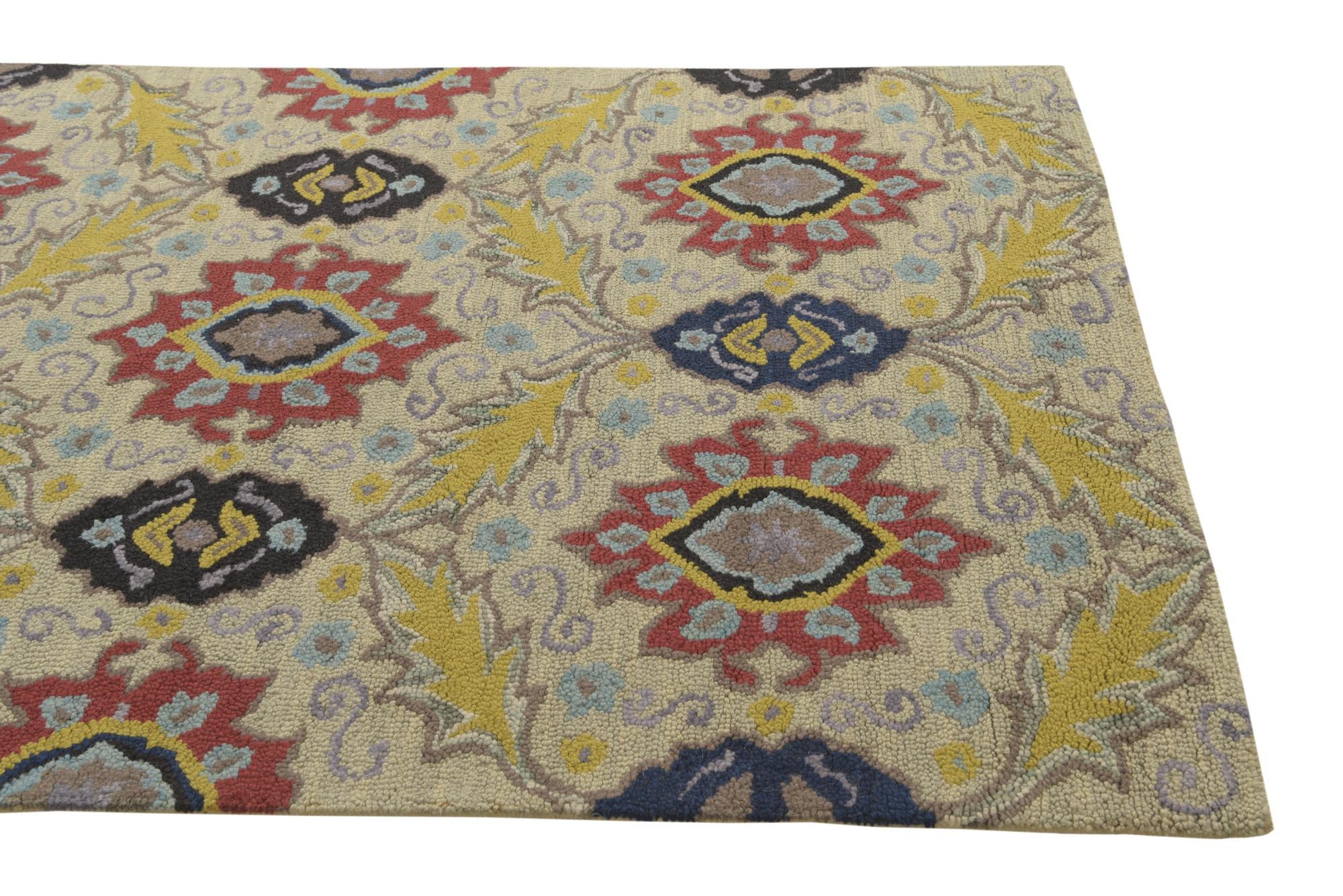 5' x 7' 10 Agra Wool Rug