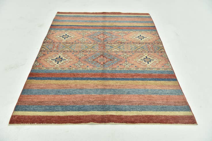 Detail image of 5' 1 x 6' 8 Hand Knotted Ariana Ziegler Rug