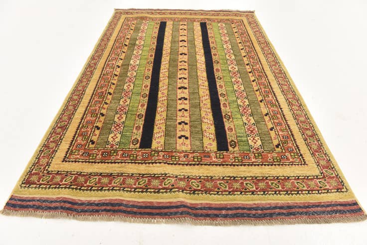 Detail image of 4' 1 x 6' 2 Hand Knotted Ariana Ziegler Rug