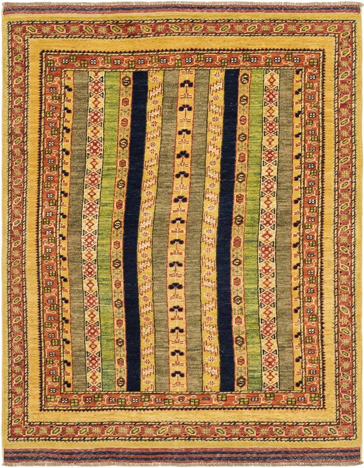 Detail image of 4' 1 x 6' 2 Hand Knotted Ariana Ziegler Rug