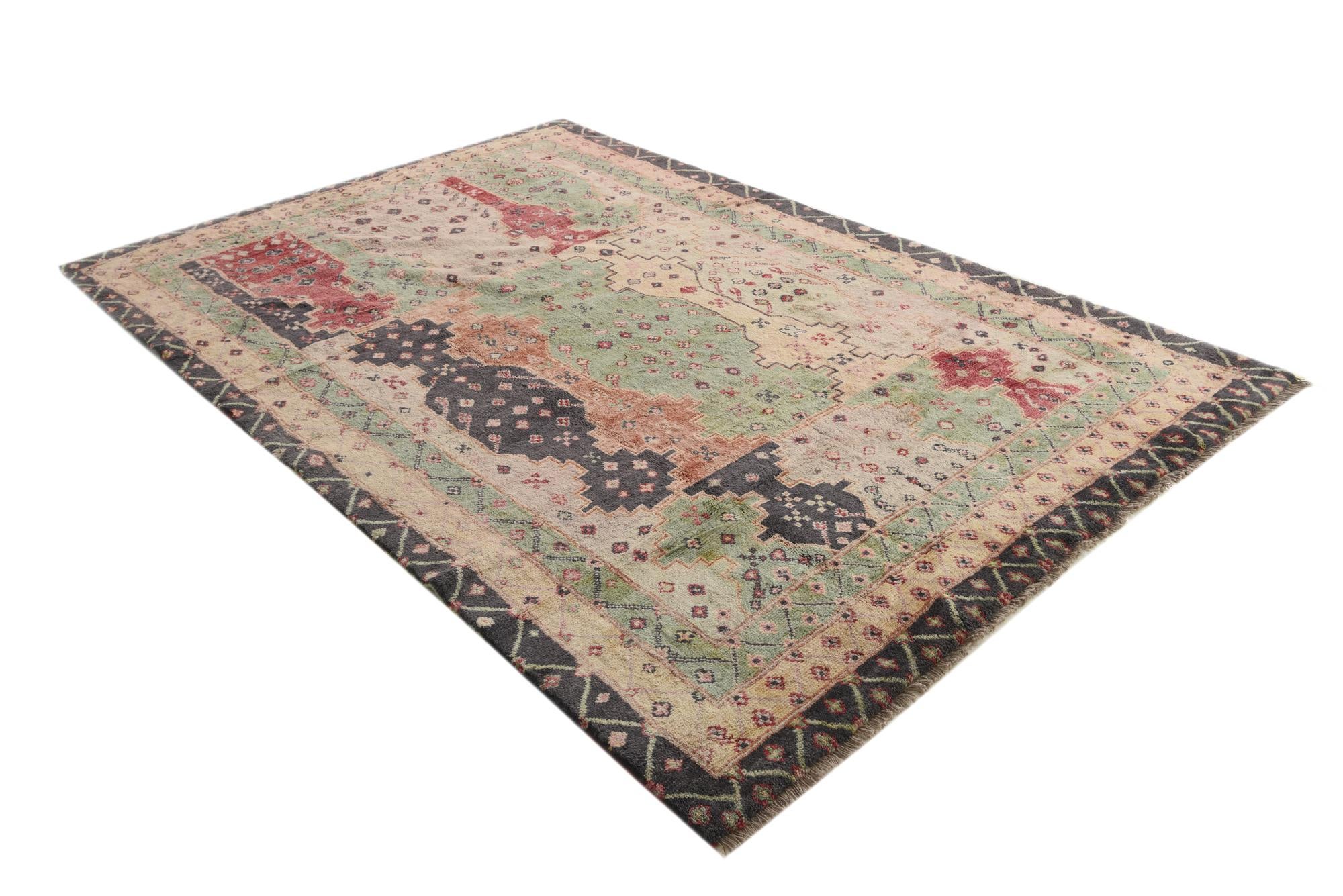6' 8 x 10' Hand Knotted Ariana Ziegler Wool Rug
