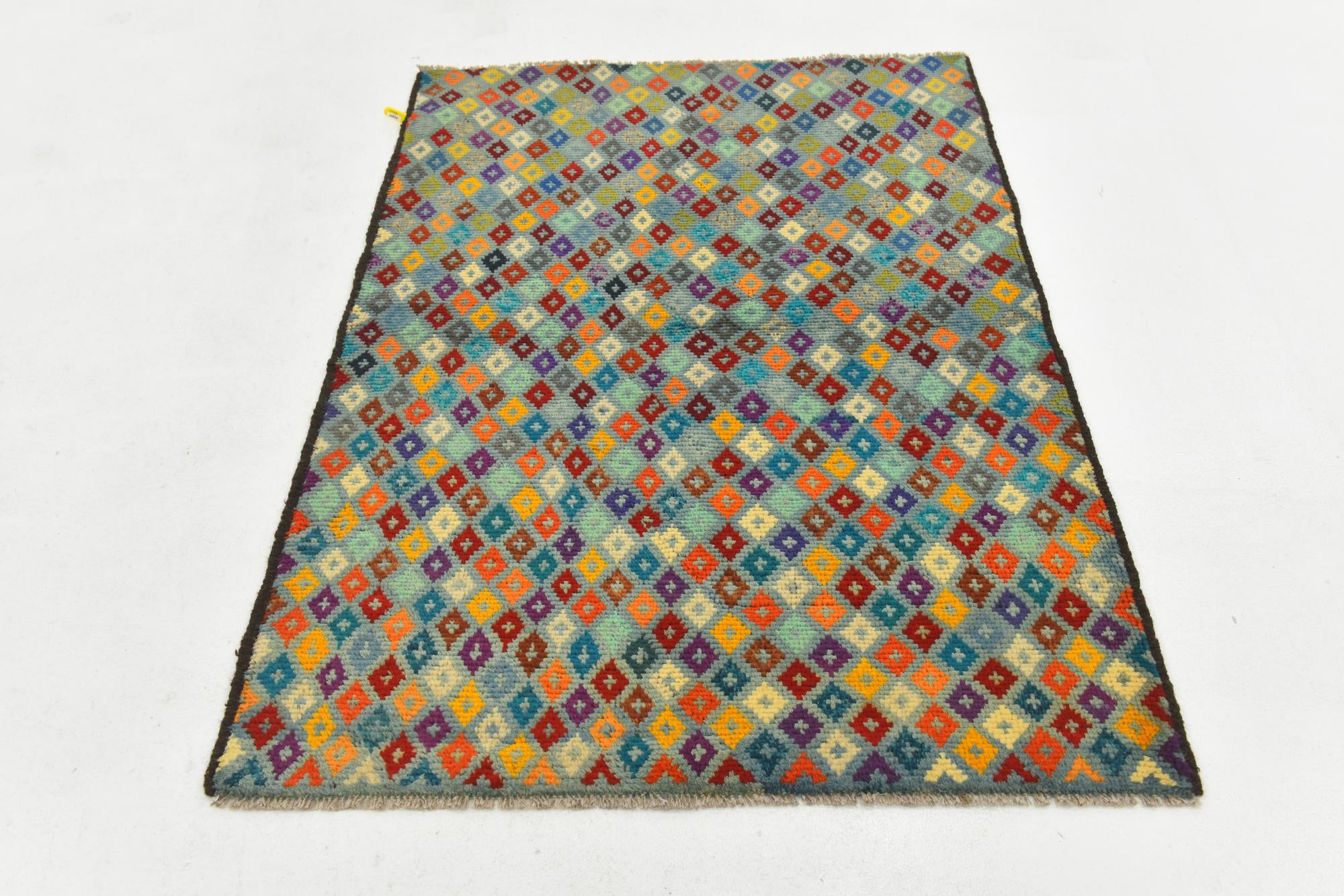 3' 4 x 4' 9 Hand Knotted Balouch Wool Rug