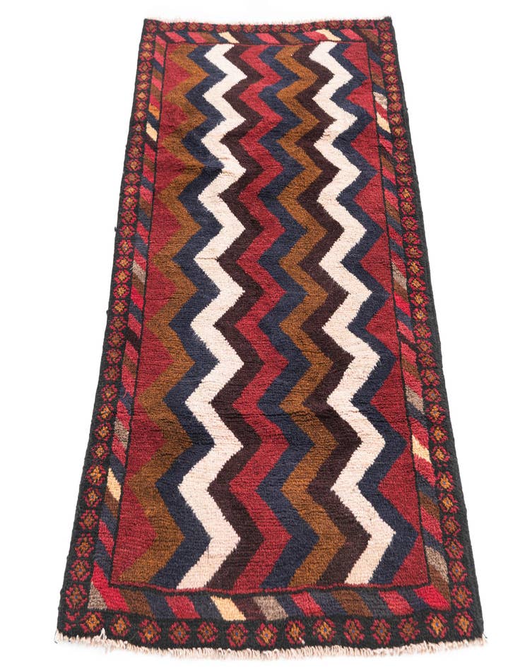 Detail image of 2' 9 x 4' 7  Hand Knotted Balouch Persian Wool Rug