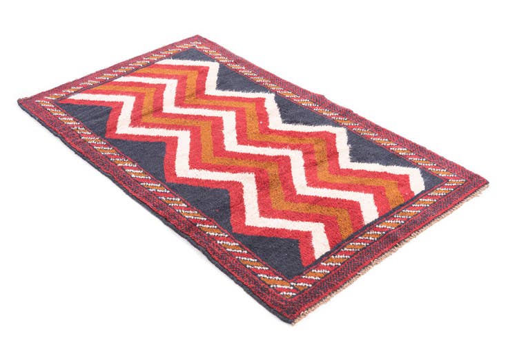 Detail image of 2' 9 x 4' 8 Hand Knotted Balouch Persian Wool Rug