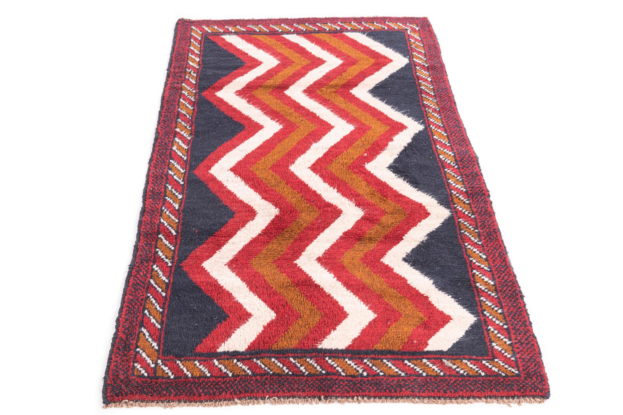 2' 9 x 4' 8 Hand Knotted Balouch Persian Wool Rug