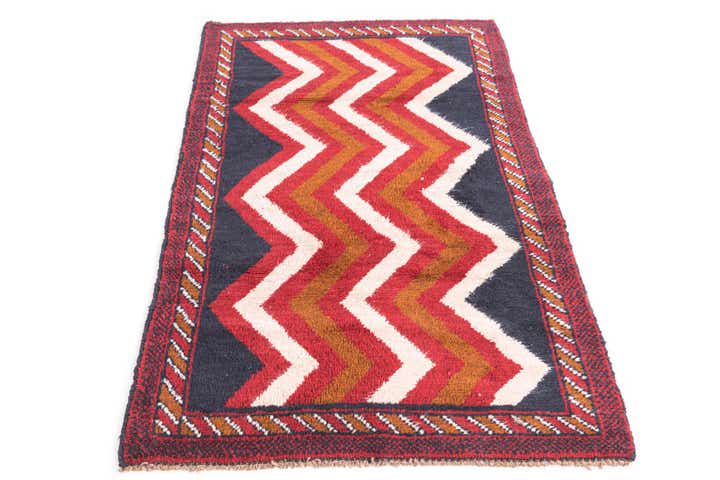 2' 9 x 4' 8 Hand Knotted Balouch Persian Wool Rug