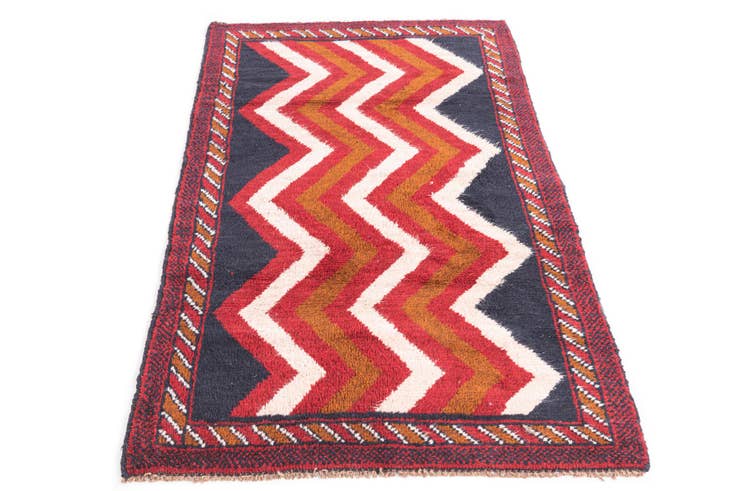 Detail image of 2' 9 x 4' 8 Hand Knotted Balouch Persian Wool Rug