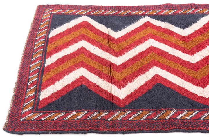 2' 9 x 4' 8 Hand Knotted Balouch Persian Wool Rug