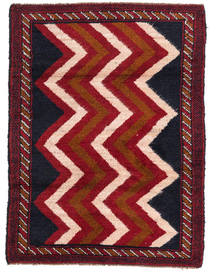 Detail image of 2' 9 x 4' 8 Hand Knotted Balouch Persian Wool Rug