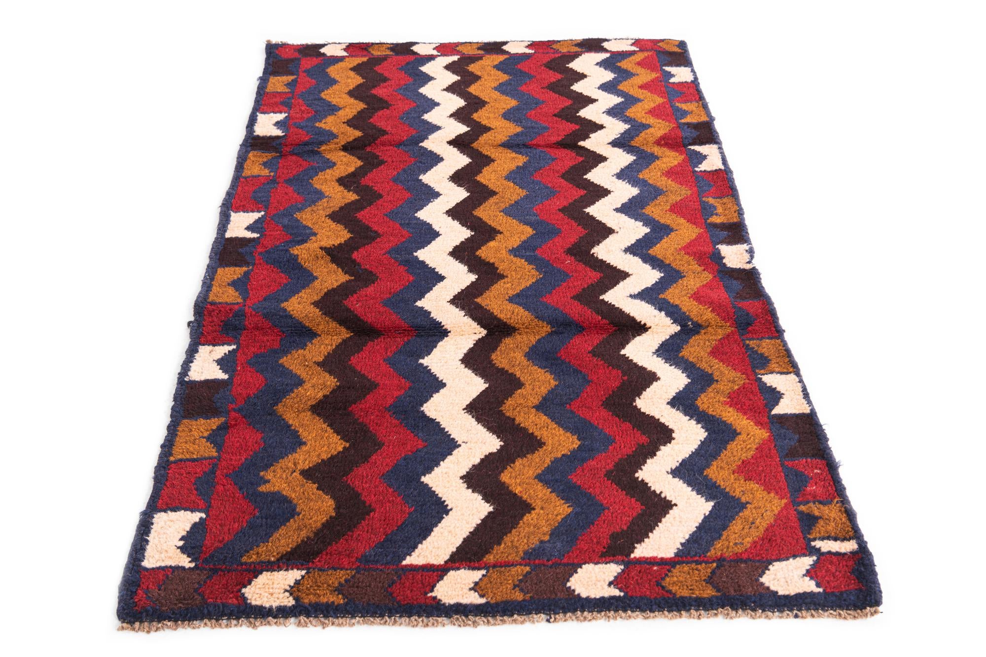 2' 10 x 4' 6 Hand Knotted Balouch Persian Wool Rug