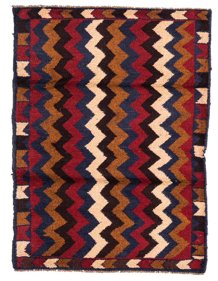 Detail image of 2' 10 x 4' 6 Hand Knotted Balouch Persian Wool Rug