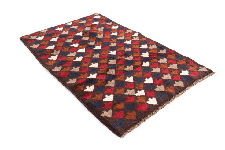 Detail image of 3' x 4' 5 Hand Knotted Balouch Persian Wool Rug
