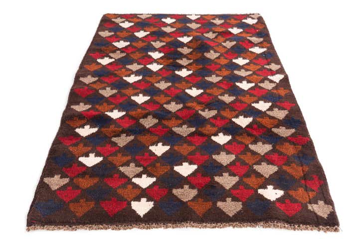 3' x 4' 5 Hand Knotted Balouch Persian Wool Rug