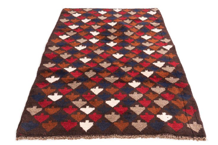 Detail image of 3' x 4' 5 Hand Knotted Balouch Persian Wool Rug