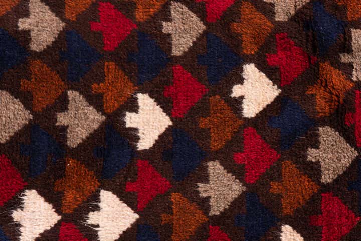 3' x 4' 5 Hand Knotted Balouch Persian Wool Rug