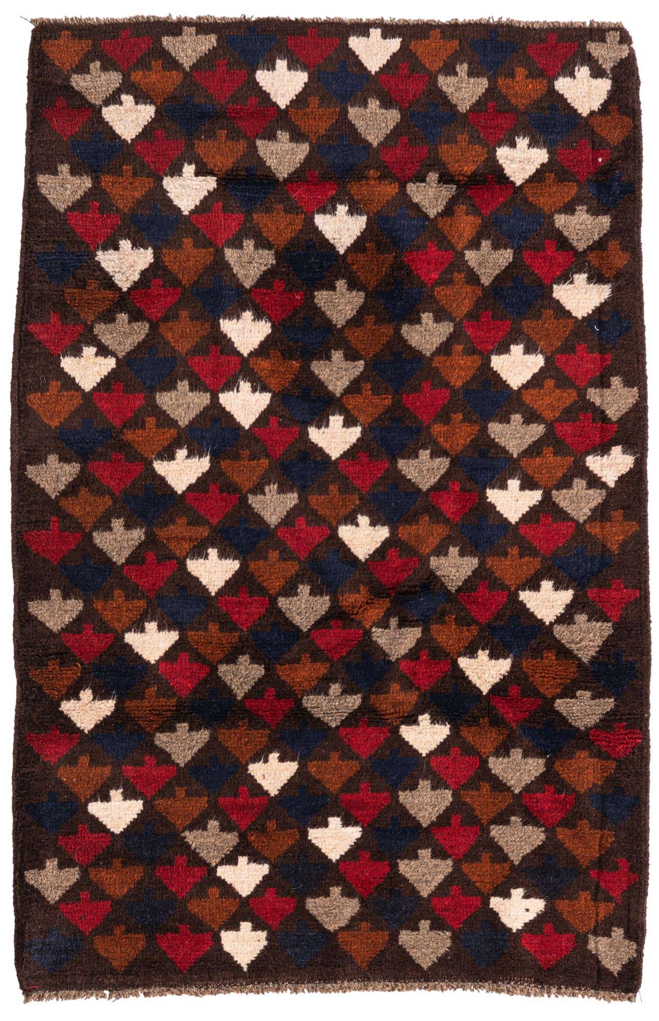 3' x 4' 5 Hand Knotted Balouch Persian Wool Rug