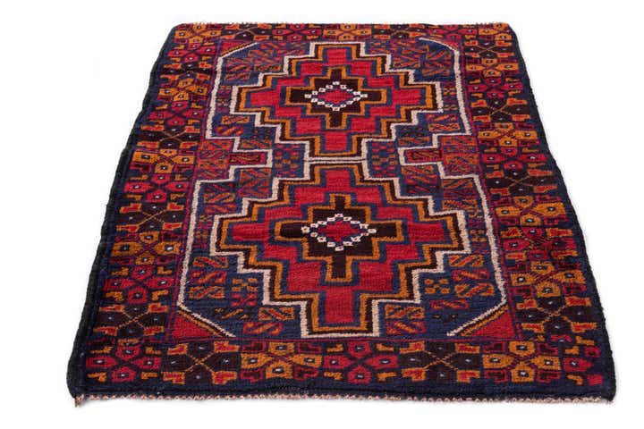 2' 11 x 4' 5 Hand Knotted Balouch Persian Wool Rug