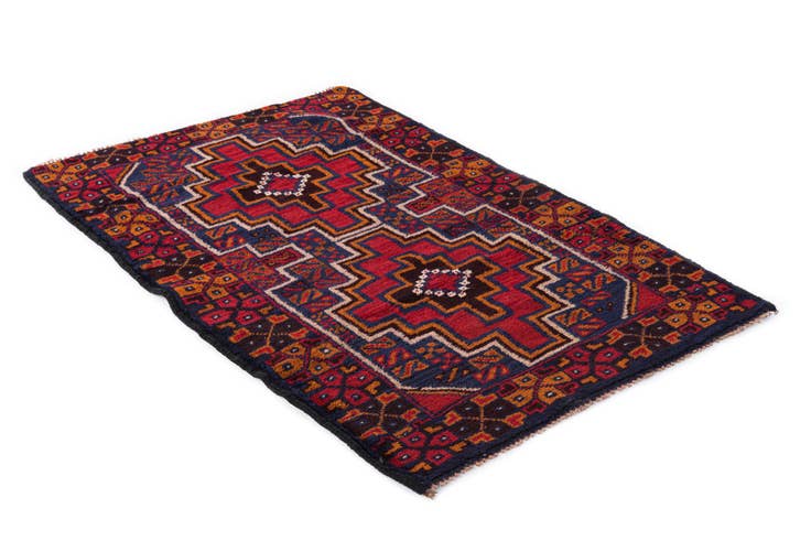 Detail image of 2' 11 x 4' 5 Hand Knotted Balouch Persian Wool Rug