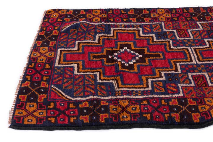2' 11 x 4' 5 Hand Knotted Balouch Persian Wool Rug