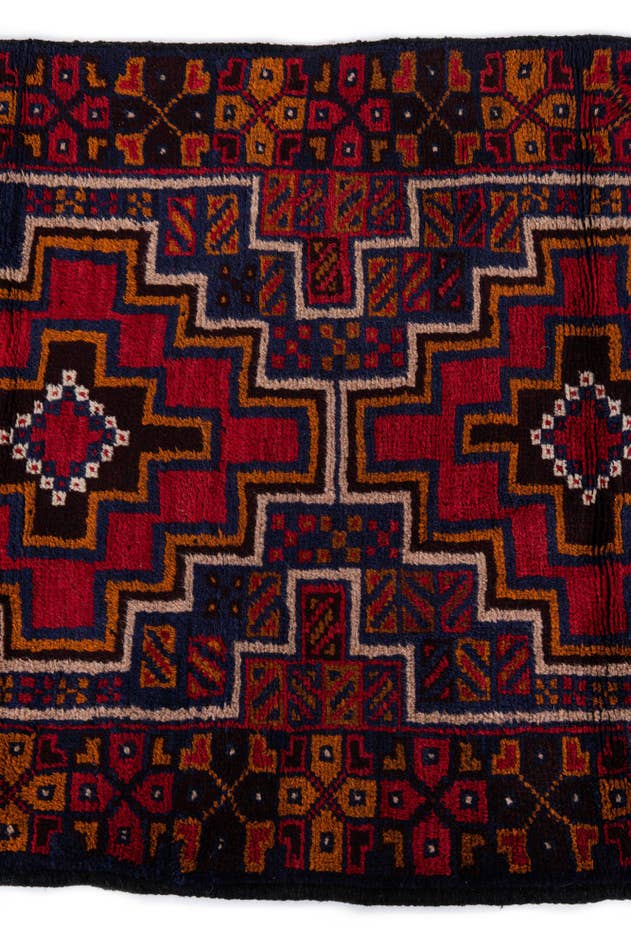 Detail image of 2' 11 x 4' 5 Hand Knotted Balouch Persian Wool Rug