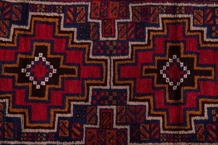 2' 11 x 4' 5 Hand Knotted Balouch Persian Wool Rug