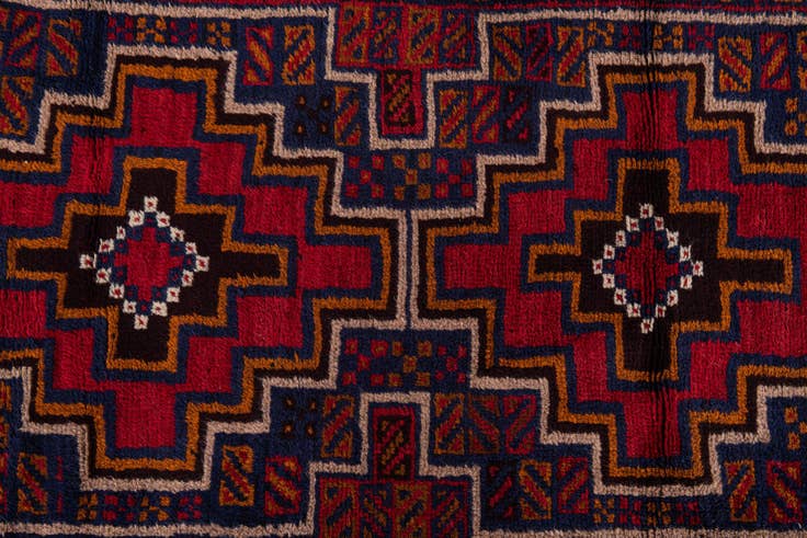 Detail image of 2' 11 x 4' 5 Hand Knotted Balouch Persian Wool Rug